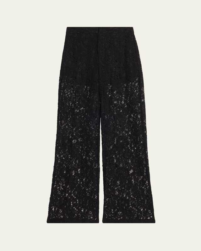 Livvy Floral Lace Straight-Leg Trousers
